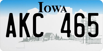IA license plate AKC465
