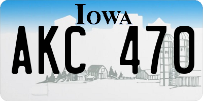 IA license plate AKC470