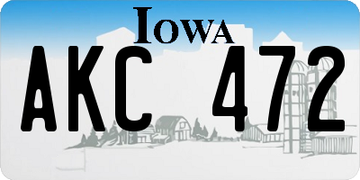 IA license plate AKC472