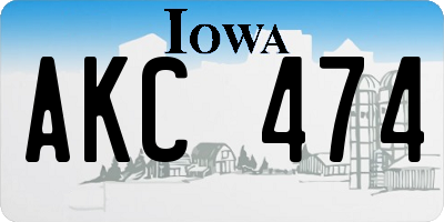 IA license plate AKC474