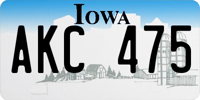IA license plate AKC475