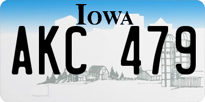 IA license plate AKC479