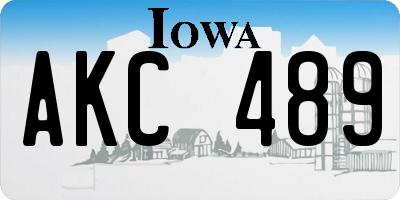 IA license plate AKC489