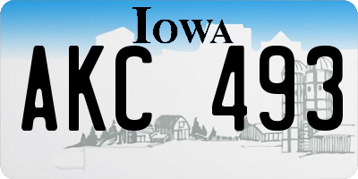 IA license plate AKC493