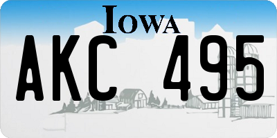 IA license plate AKC495