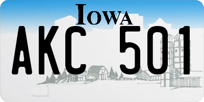 IA license plate AKC501