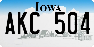 IA license plate AKC504