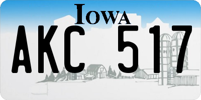 IA license plate AKC517