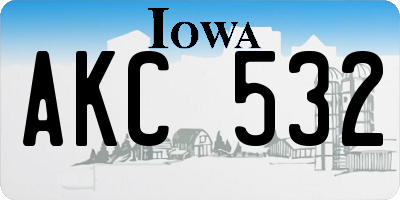 IA license plate AKC532