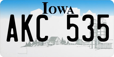 IA license plate AKC535