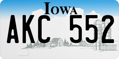 IA license plate AKC552