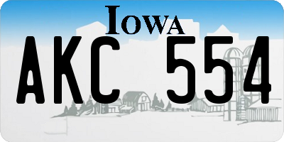 IA license plate AKC554
