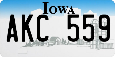 IA license plate AKC559