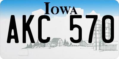 IA license plate AKC570