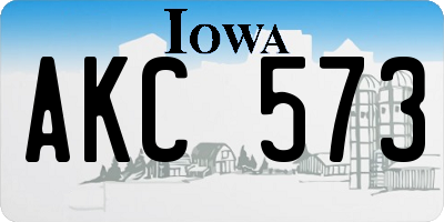 IA license plate AKC573