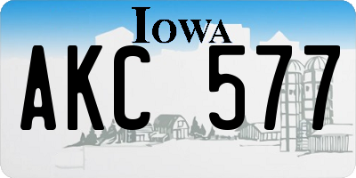 IA license plate AKC577