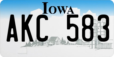 IA license plate AKC583