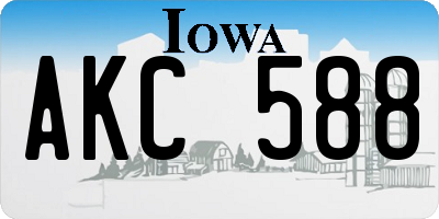 IA license plate AKC588