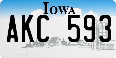 IA license plate AKC593