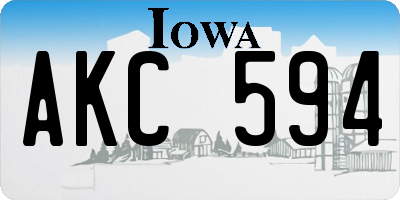 IA license plate AKC594