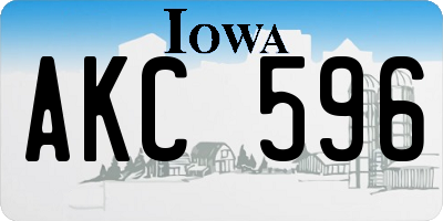IA license plate AKC596