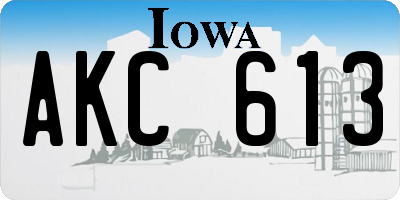 IA license plate AKC613