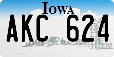IA license plate AKC624