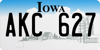 IA license plate AKC627