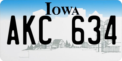 IA license plate AKC634