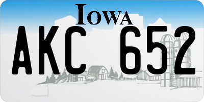 IA license plate AKC652