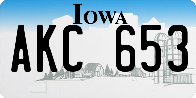 IA license plate AKC653