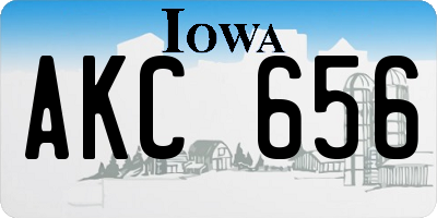 IA license plate AKC656