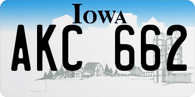 IA license plate AKC662