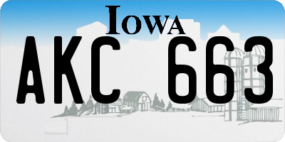 IA license plate AKC663