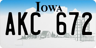 IA license plate AKC672