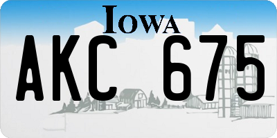 IA license plate AKC675