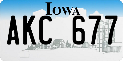 IA license plate AKC677