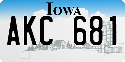 IA license plate AKC681