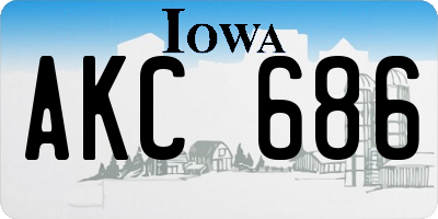 IA license plate AKC686