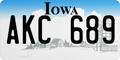 IA license plate AKC689