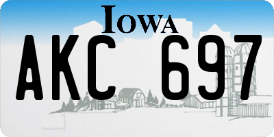 IA license plate AKC697