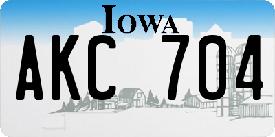 IA license plate AKC704