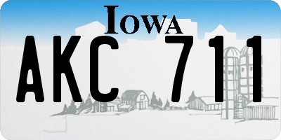 IA license plate AKC711