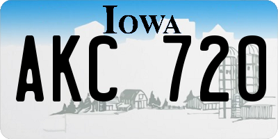 IA license plate AKC720