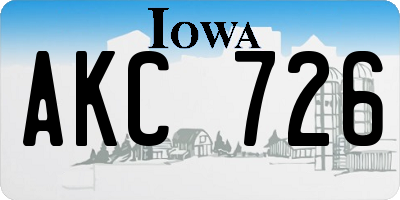IA license plate AKC726