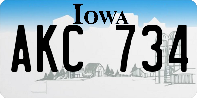 IA license plate AKC734
