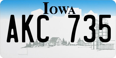 IA license plate AKC735