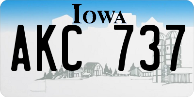 IA license plate AKC737