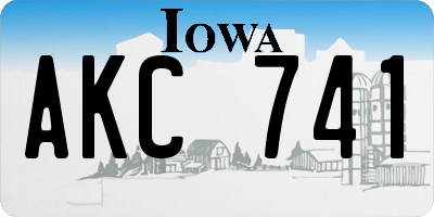 IA license plate AKC741