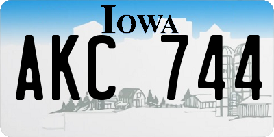IA license plate AKC744